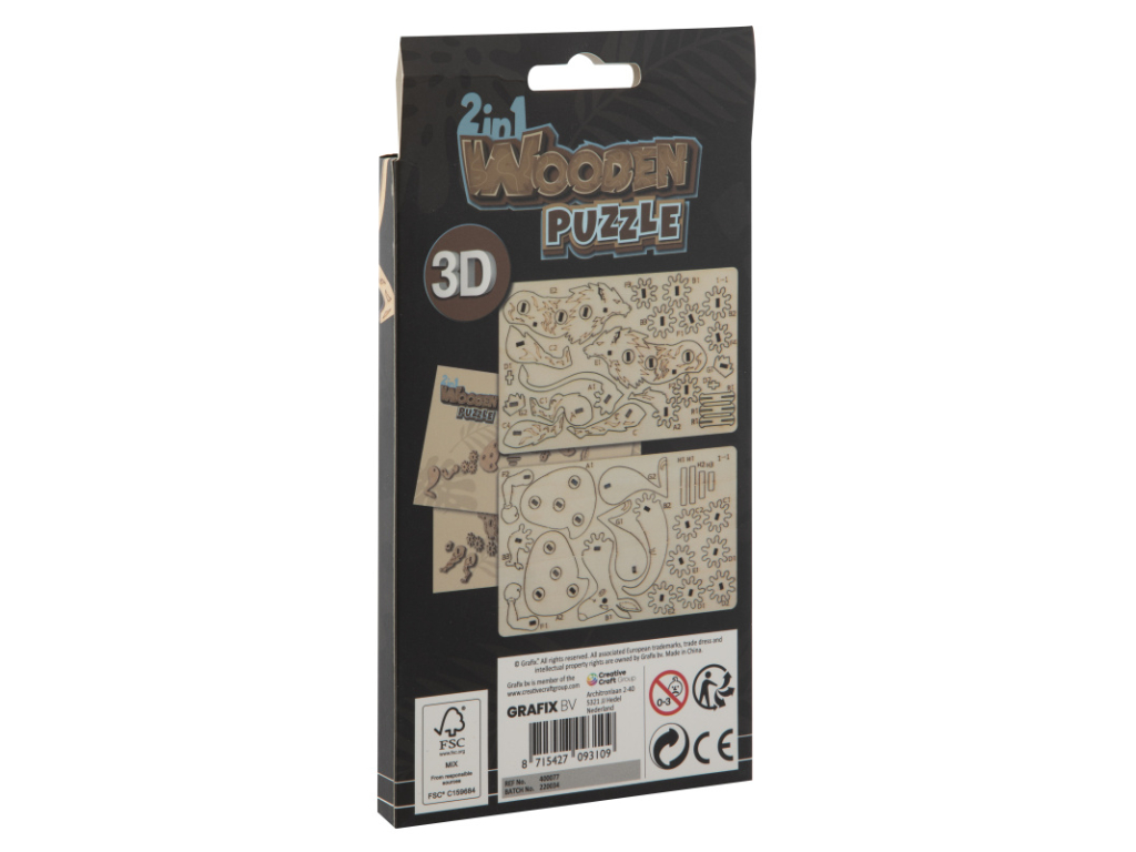 3D Puzzle dřevěné 2v1 - klokan,lev