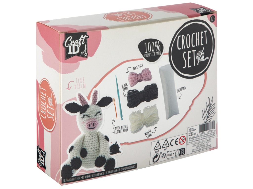 Háčkovaná kravička, 14x8x16 cm