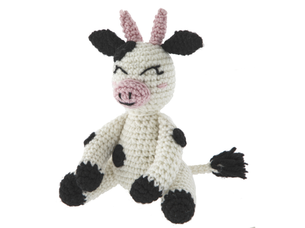 Háčkovaná kravička, 14x8x16 cm