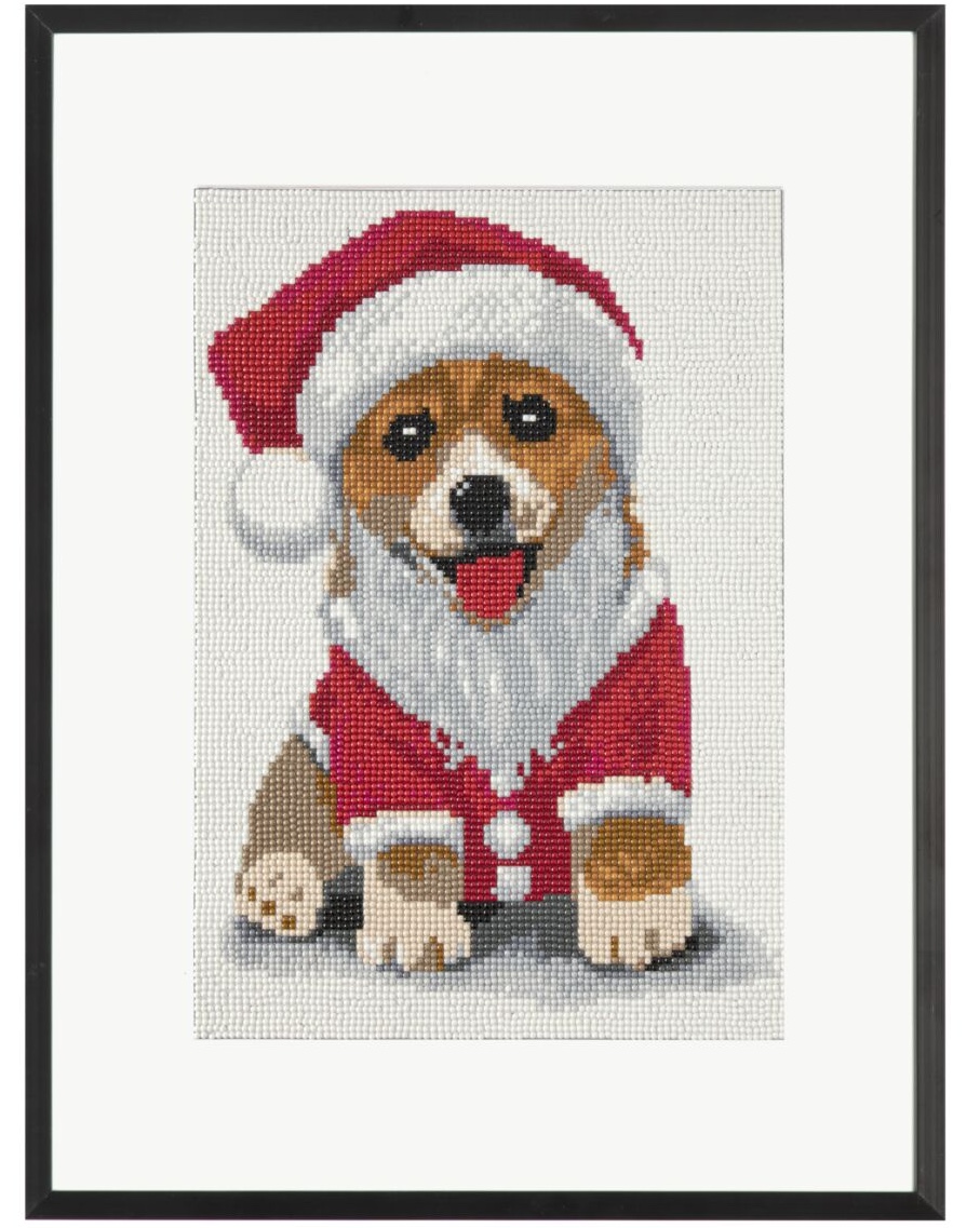 Diamantové malování 30x40cm Pes ve Vánočním kostýmu
