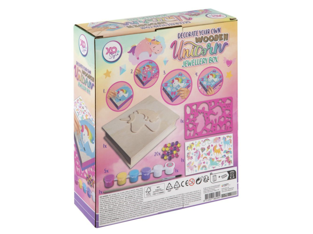 Dřevěná šperkovnice- Jednorožec