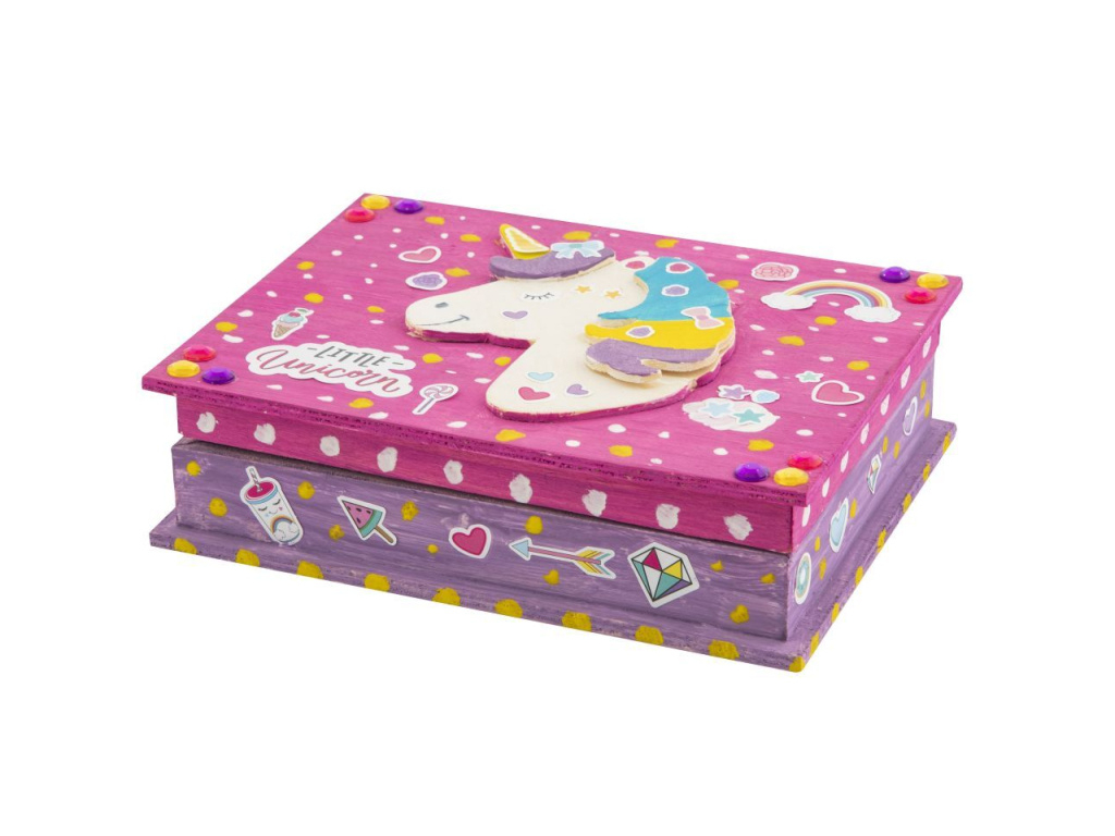 Dřevěná šperkovnice- Jednorožec