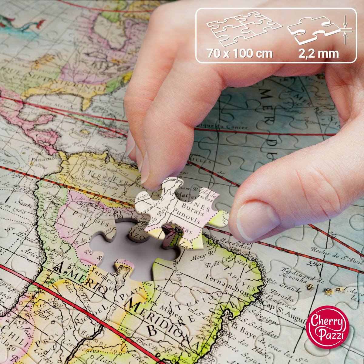 Puzzle 2000d. Cherry Pazzi, Mapa světa