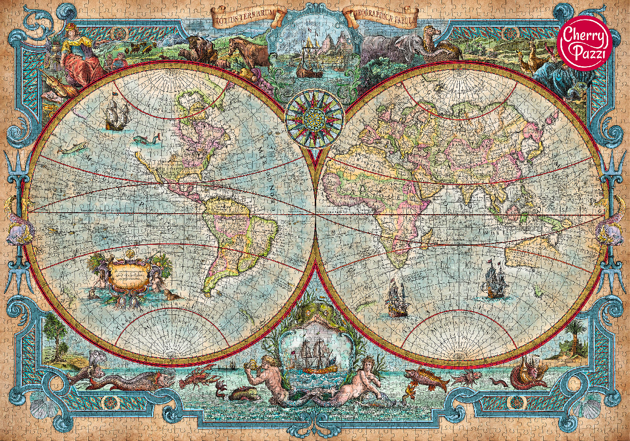 Puzzle 2000d. Cherry Pazzi, Mapa světa