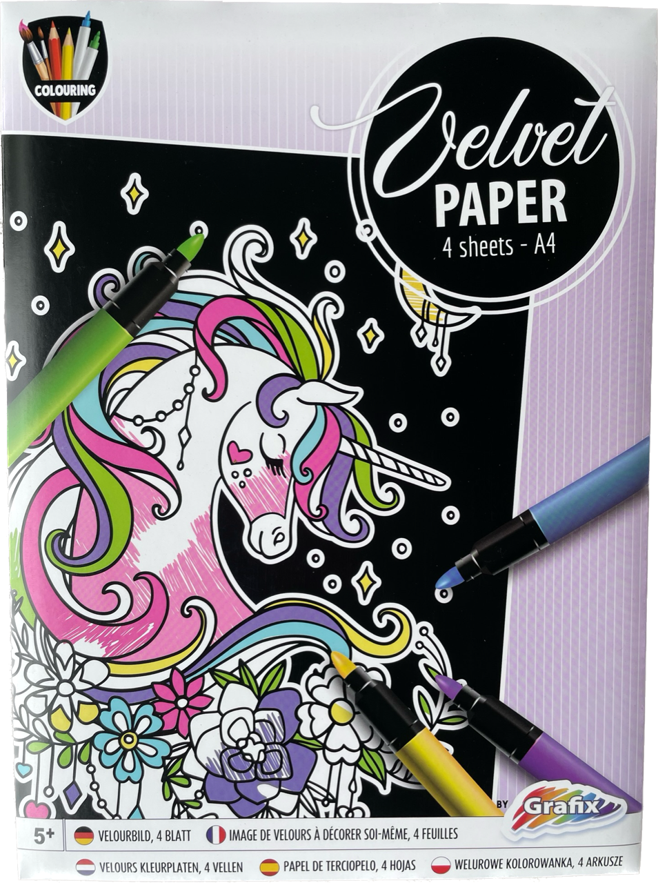 Sametové omalovánky 4xA4 - Unicorn