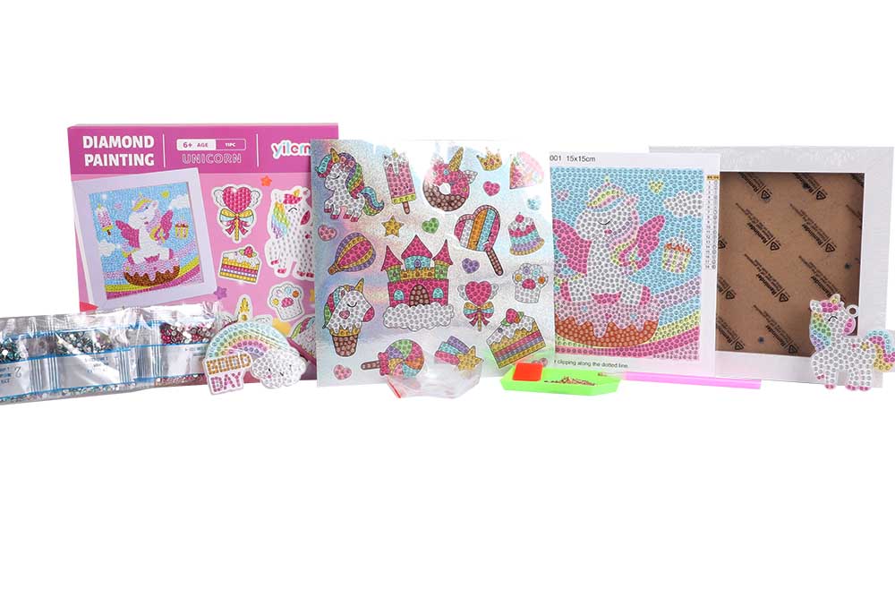 Diamantové malování, kreativní sada - Jednorožec