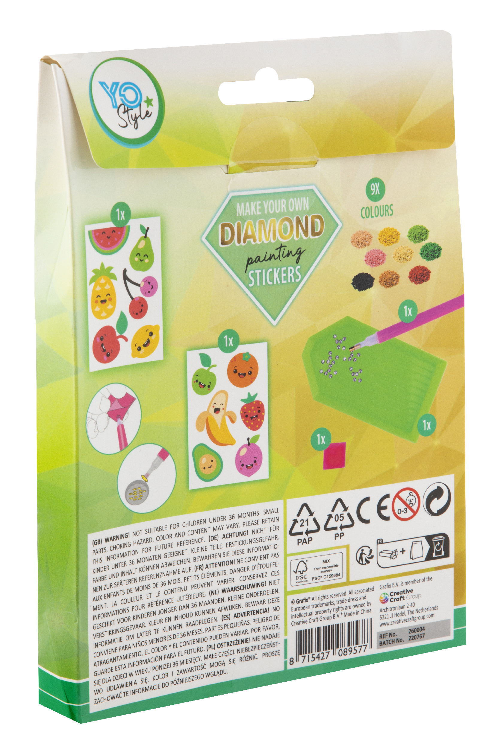 Diamantové samolepky - Ovoce