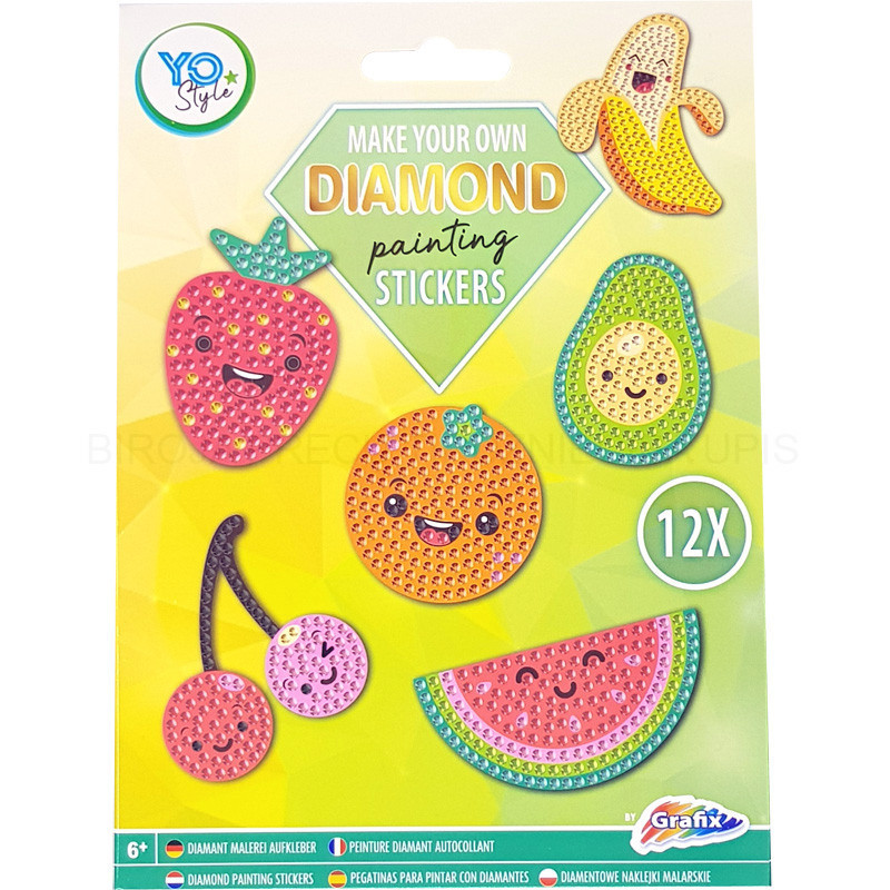 Diamantové samolepky - Ovoce