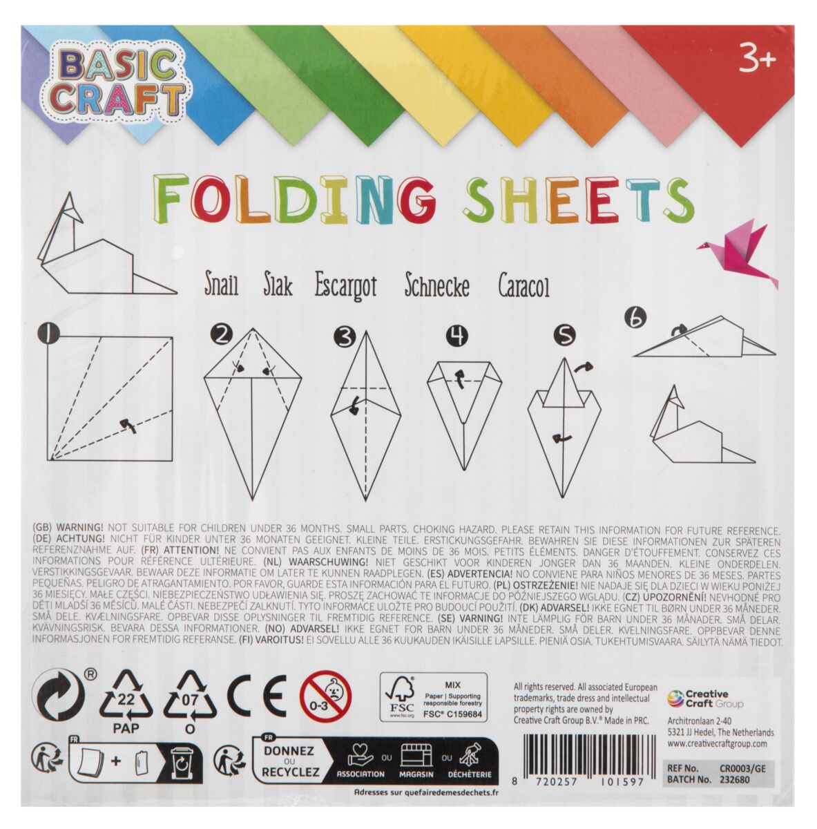 Sada barevných papírů 15 x 15 cm, 70g/m2 -120 ks