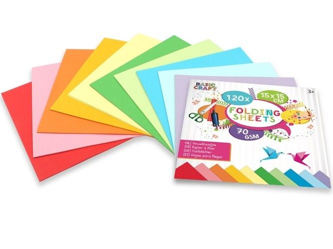 Sada barevných papírů 15 x 15 cm, 70g/m2 -120 ks