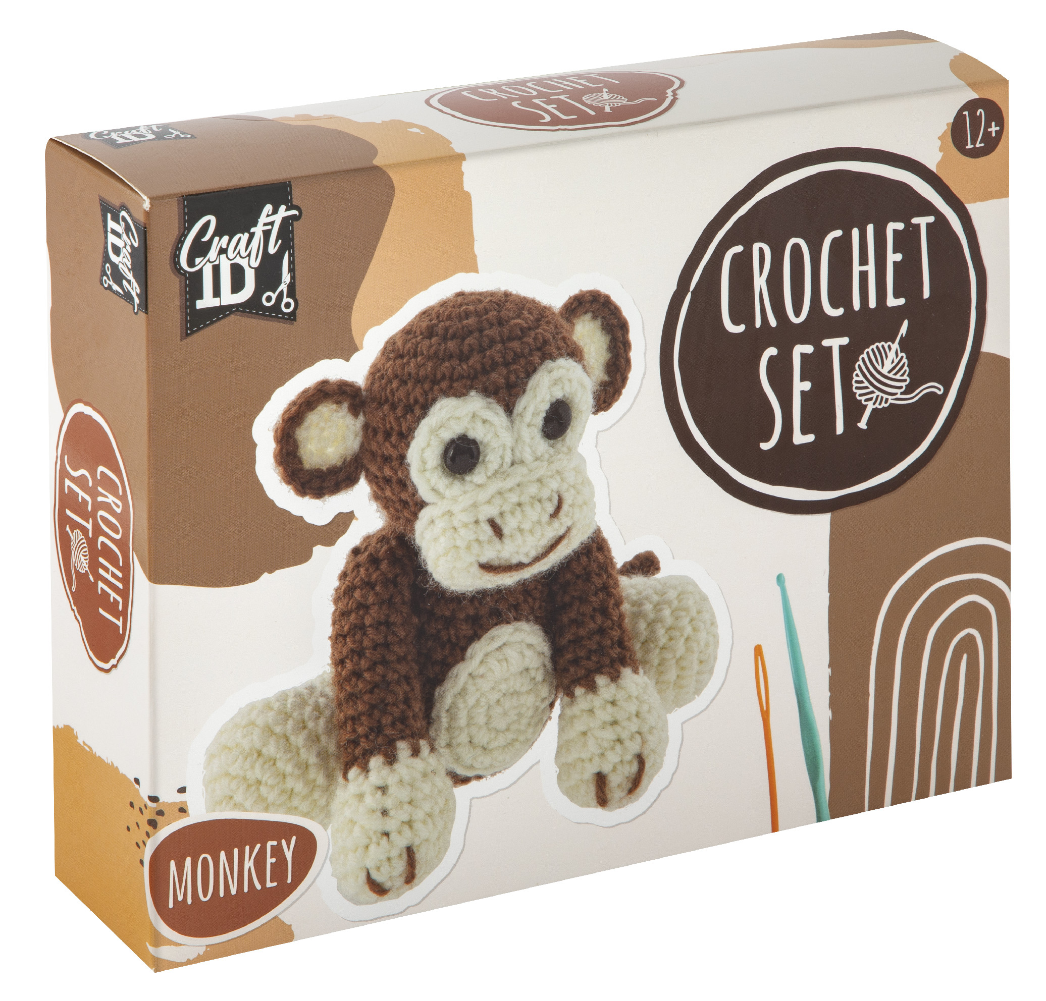 Háčkovaná opice , 15x9x13,5 cm