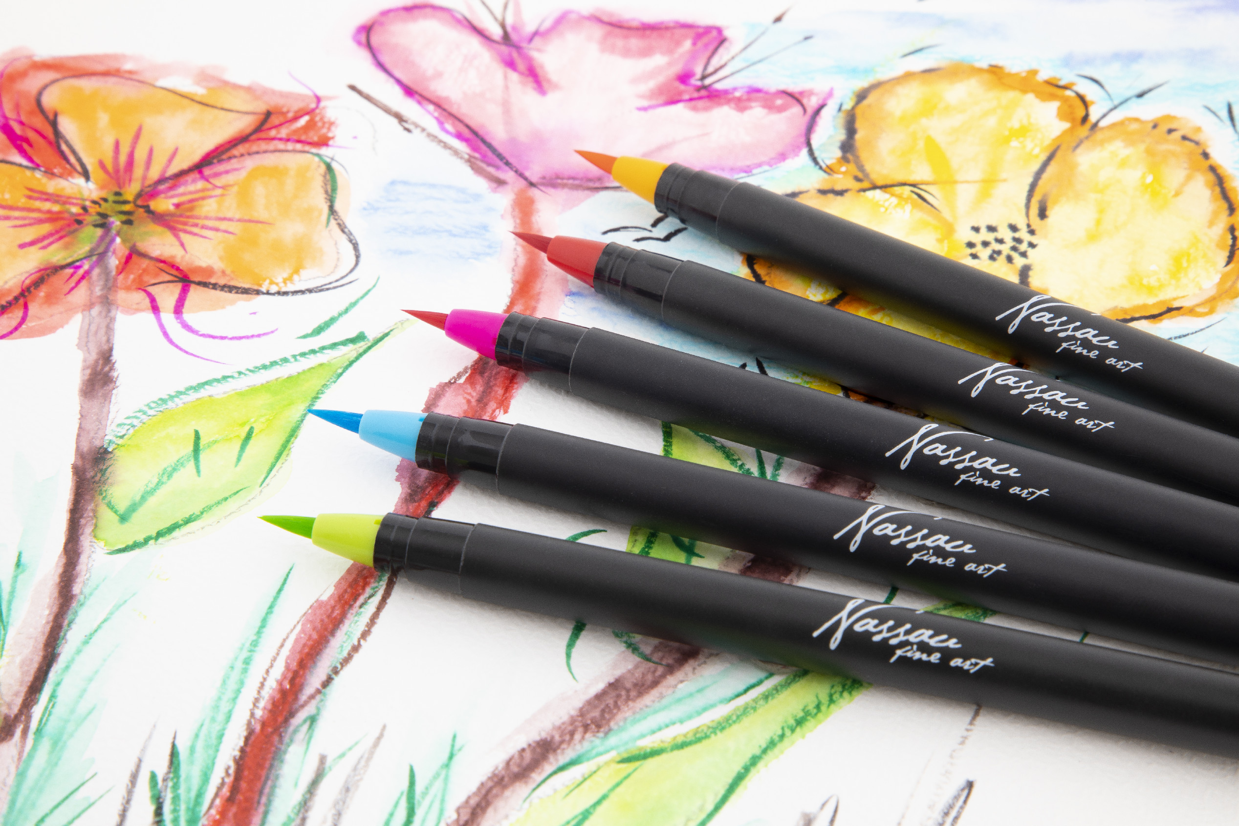 Akvarelové štetcové fixy,20ks + štetec