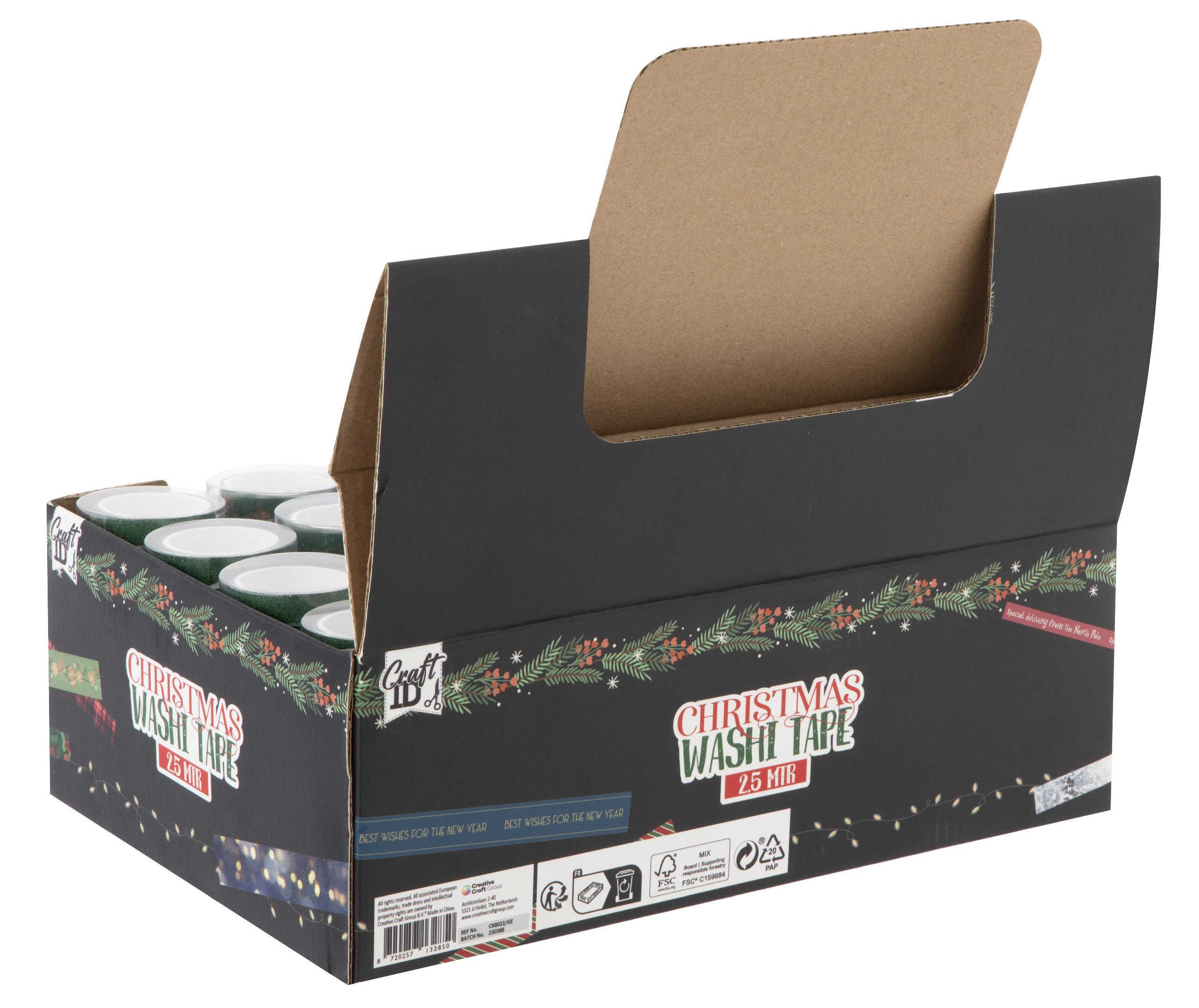 Dekorační lepicí páska - Washi pásky, 2,5m x 6 ks , 24 ks v balení