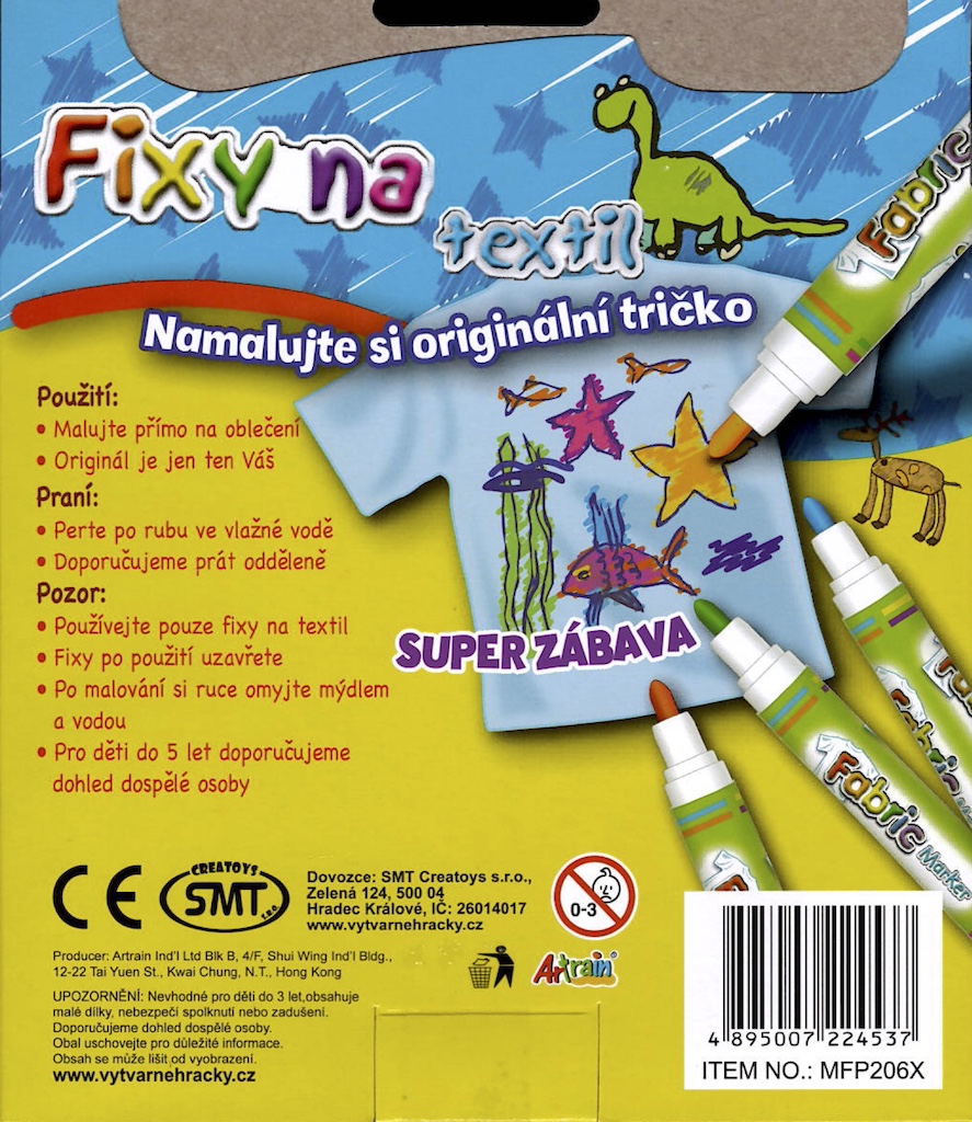 Fixy na textil nevypratelné
