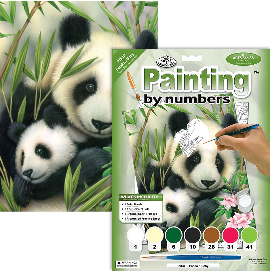Malování podle čísel 22x30 cm - Pandy