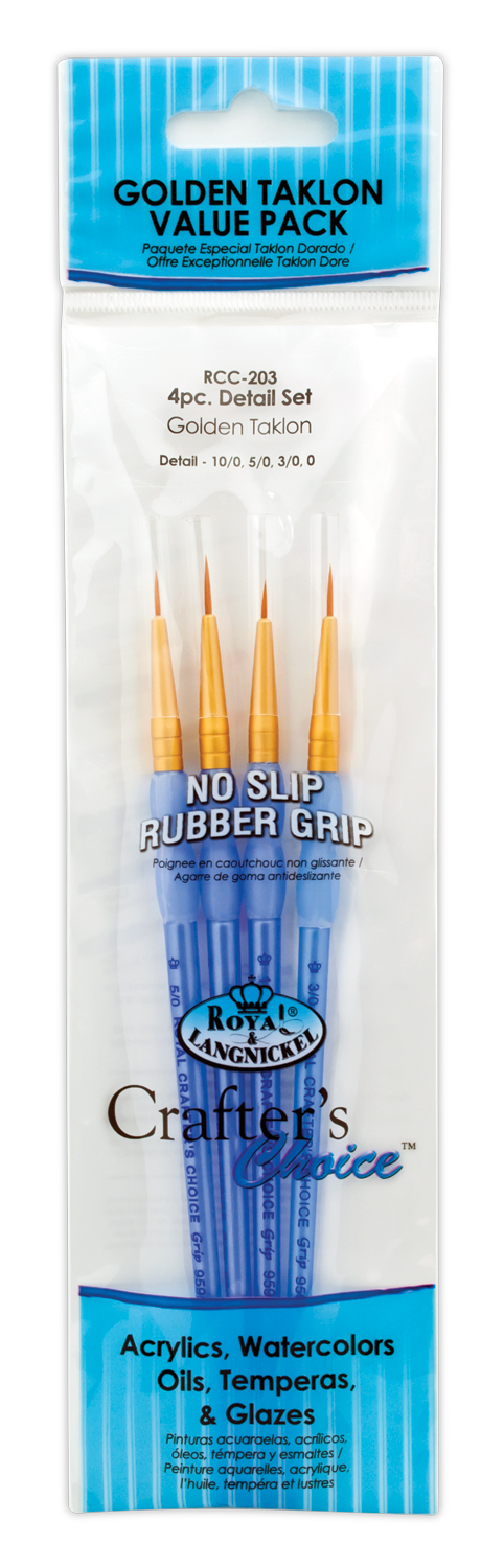 Malířské štětce 4 ks ,, Golden Taklon Liner" 10/0, 5/0, 3/0, 0 -