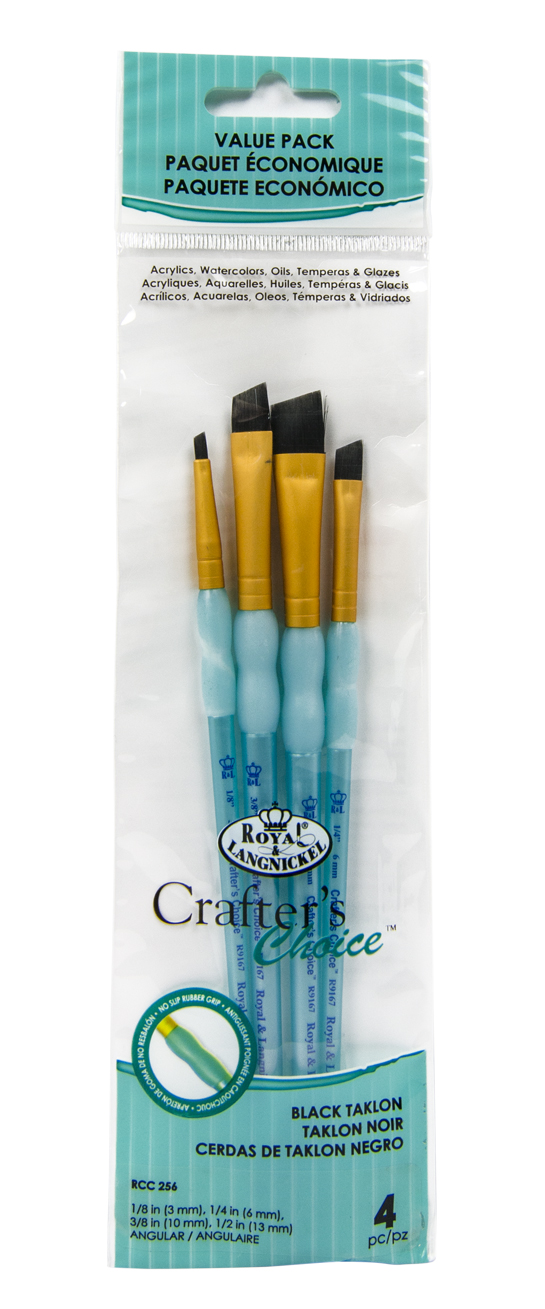 Malířské štětce 4ks ,,Black Taklon Angular " Vel. 1/8, 1/4,3/8,1/2