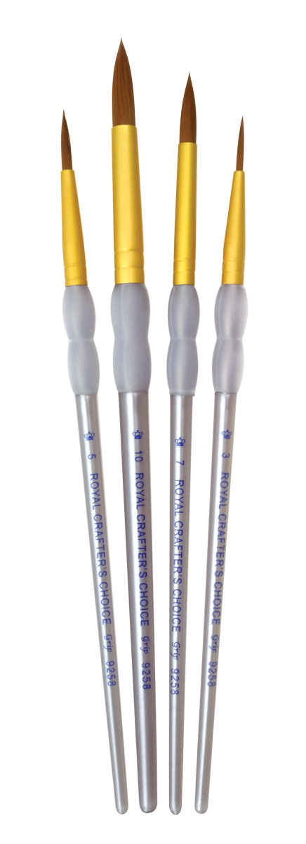 Malířské štětce 4ks ,, Brown Taklon Round " 3,5,7,10 -