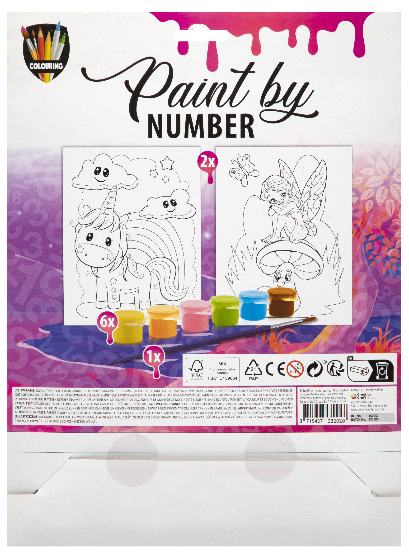 Malování podle čísel- Jednorožec a víla