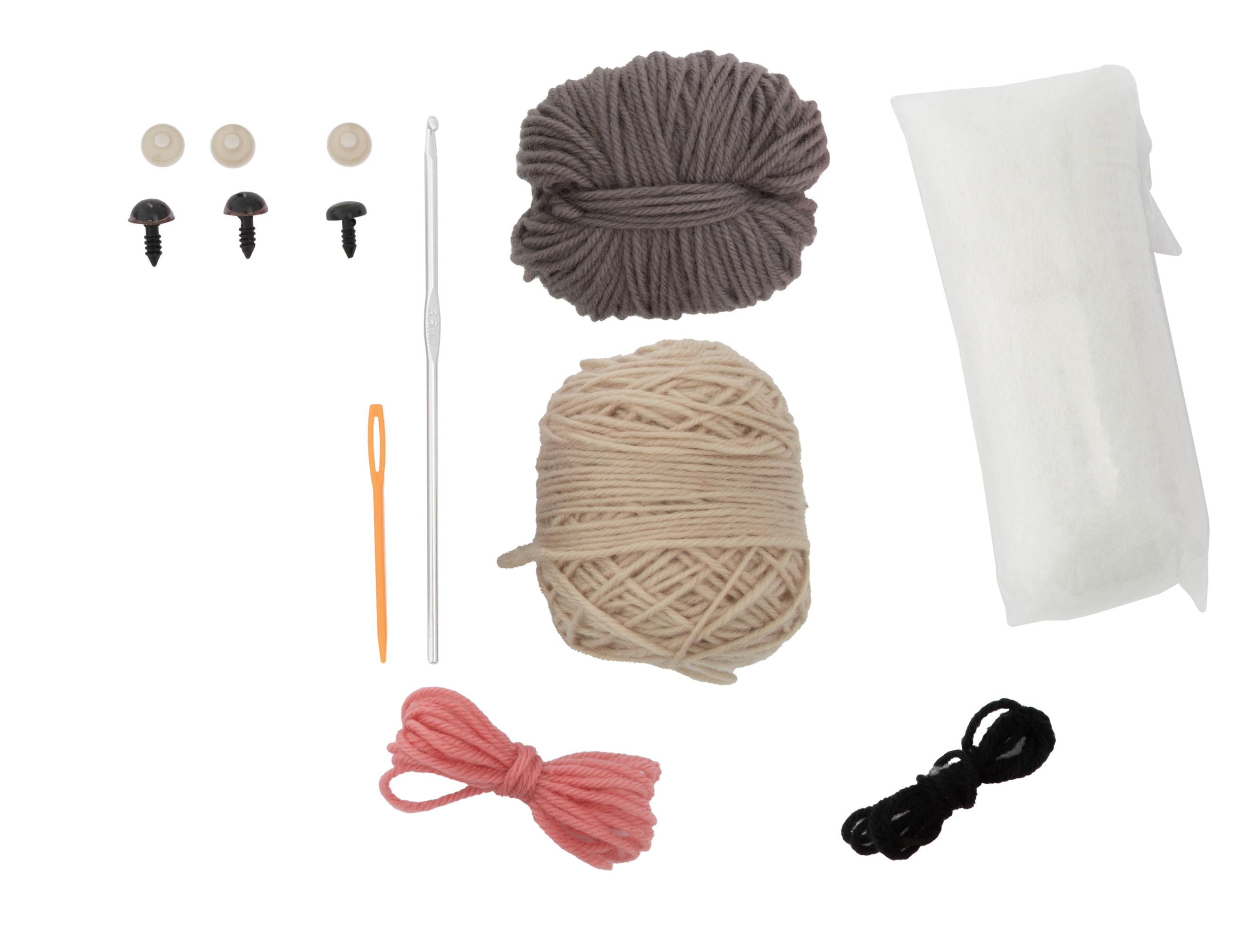 Háčkovaný buldok, 14,5x4x16 cm