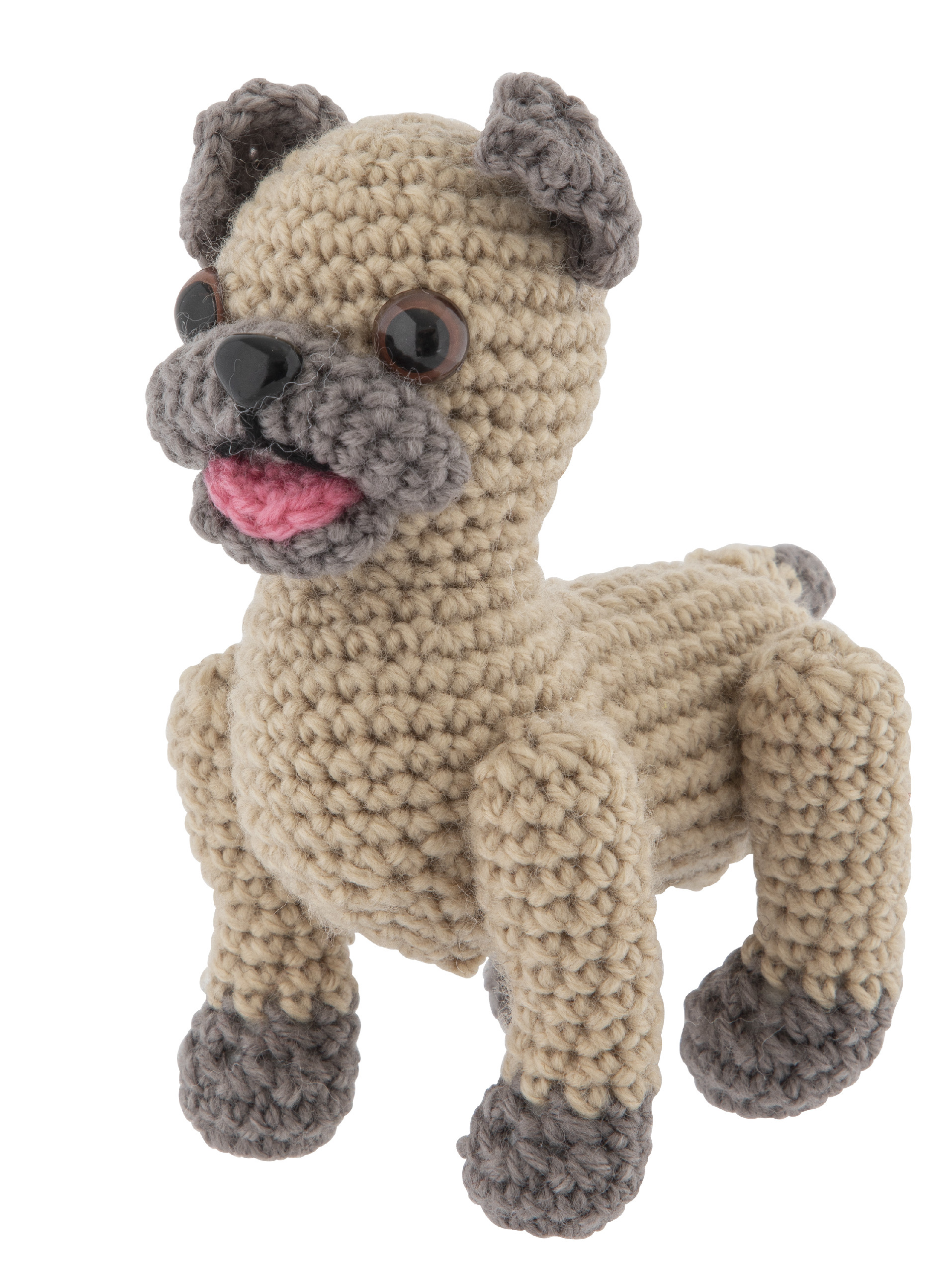 Háčkovaný buldok, 14,5x4x16 cm