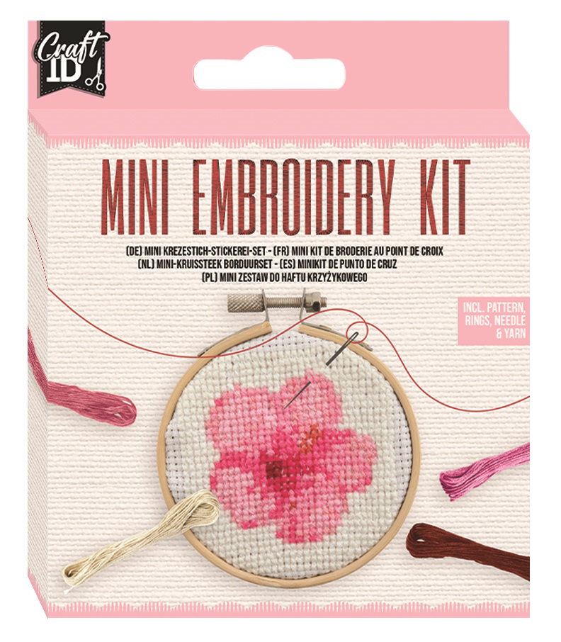 Vyšívání křížkovým stehem, mini sada - Kytka