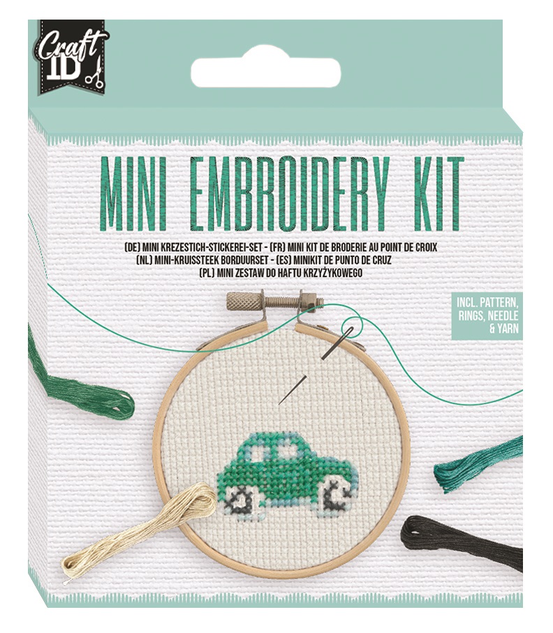 Vyšívání křížkovým stehem, mini sada - Auto