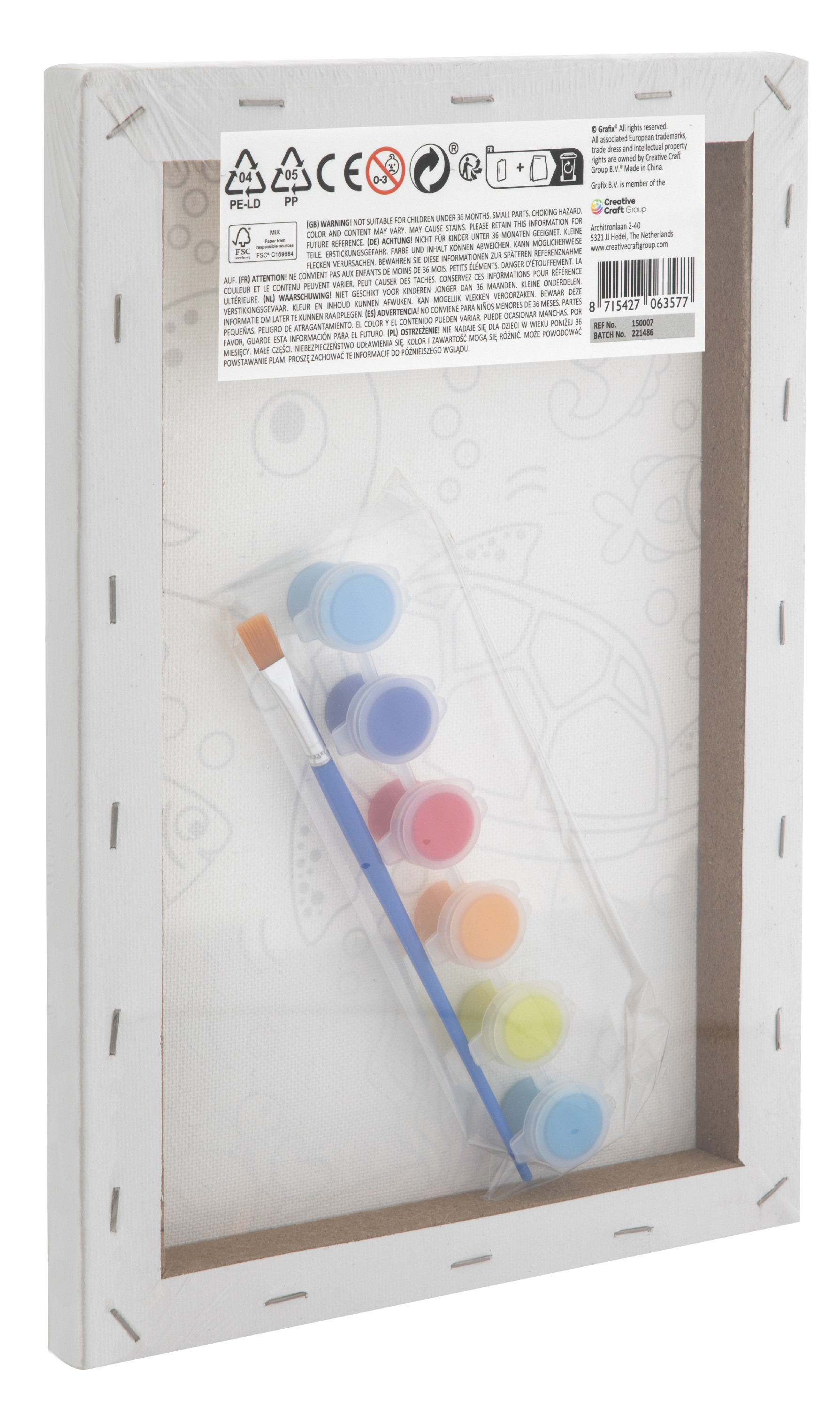 Malování podle čísel na plátno - želva