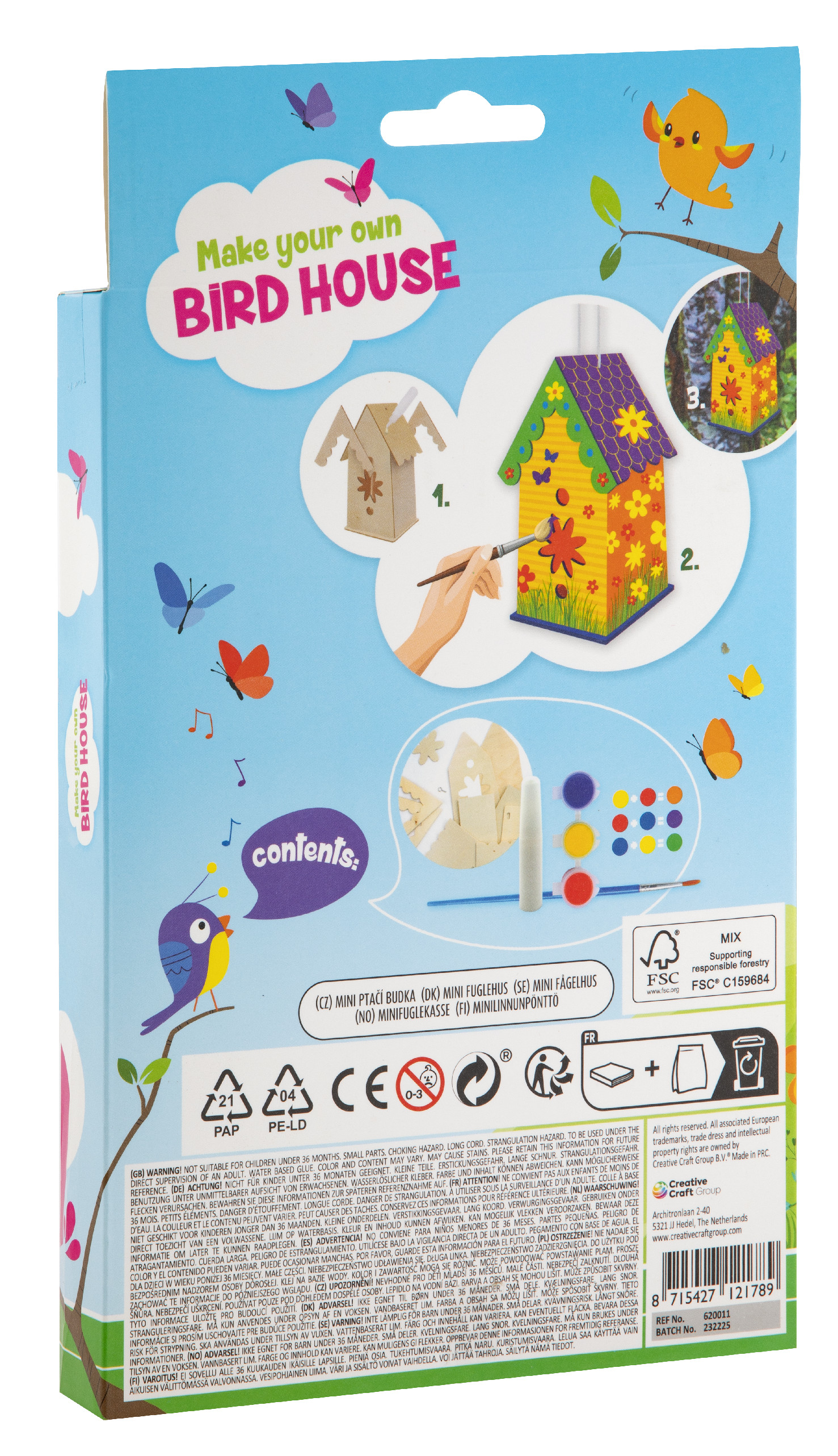 Ptačí budka mini sada s kytičkou