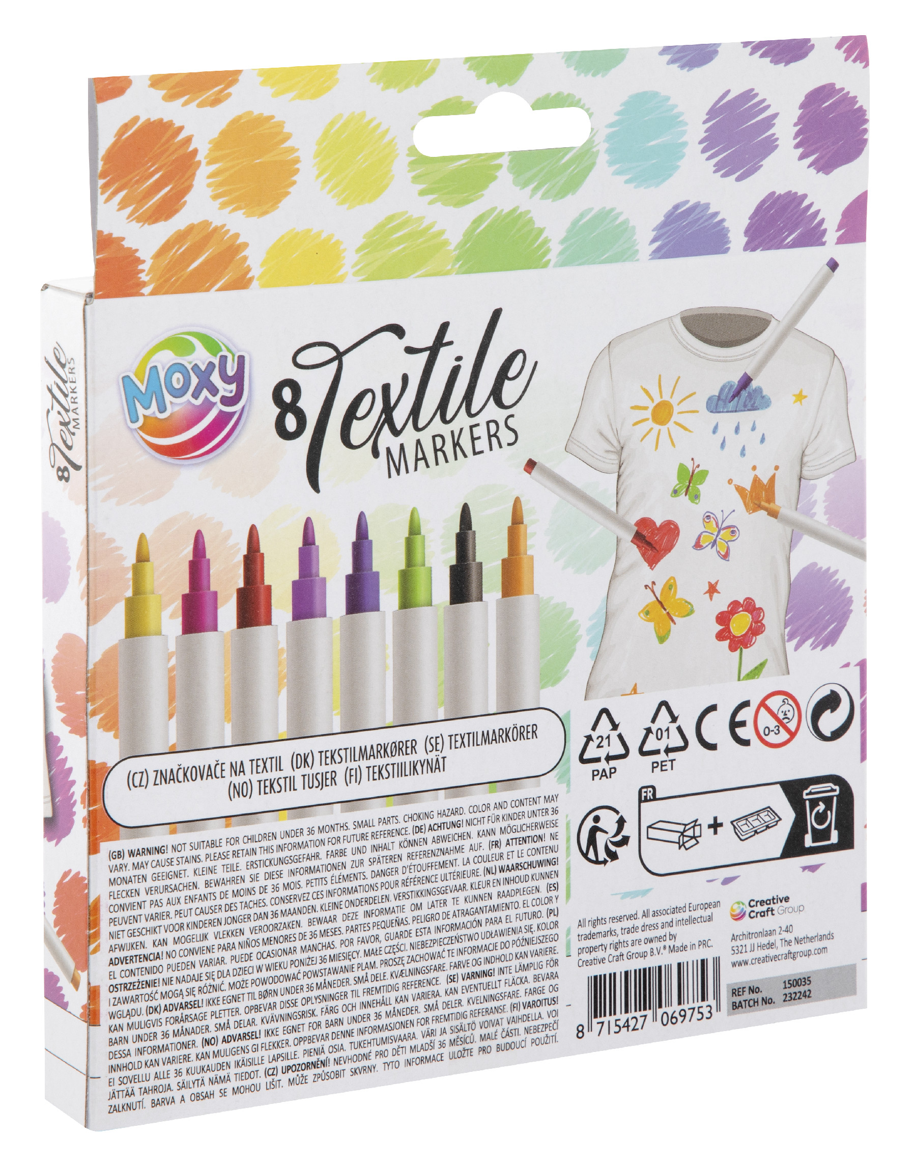 Fixy na textil, 8 ks