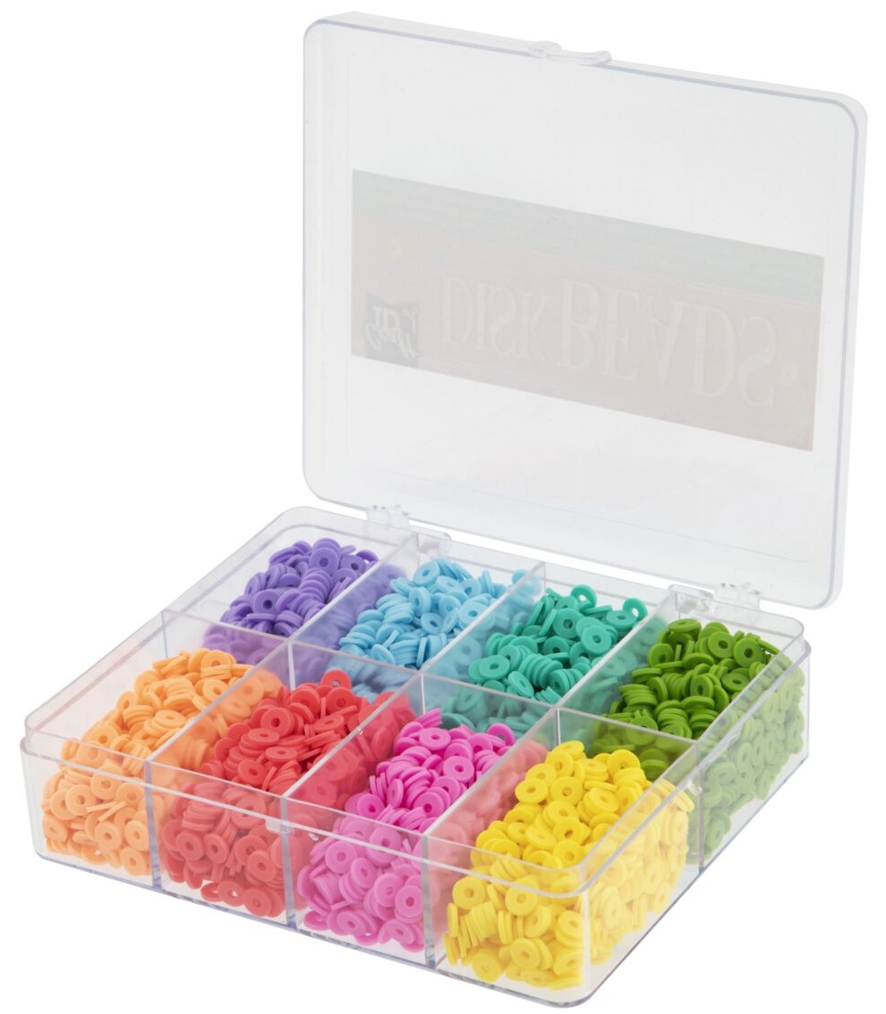 Ploché korálky, mix 8 barev