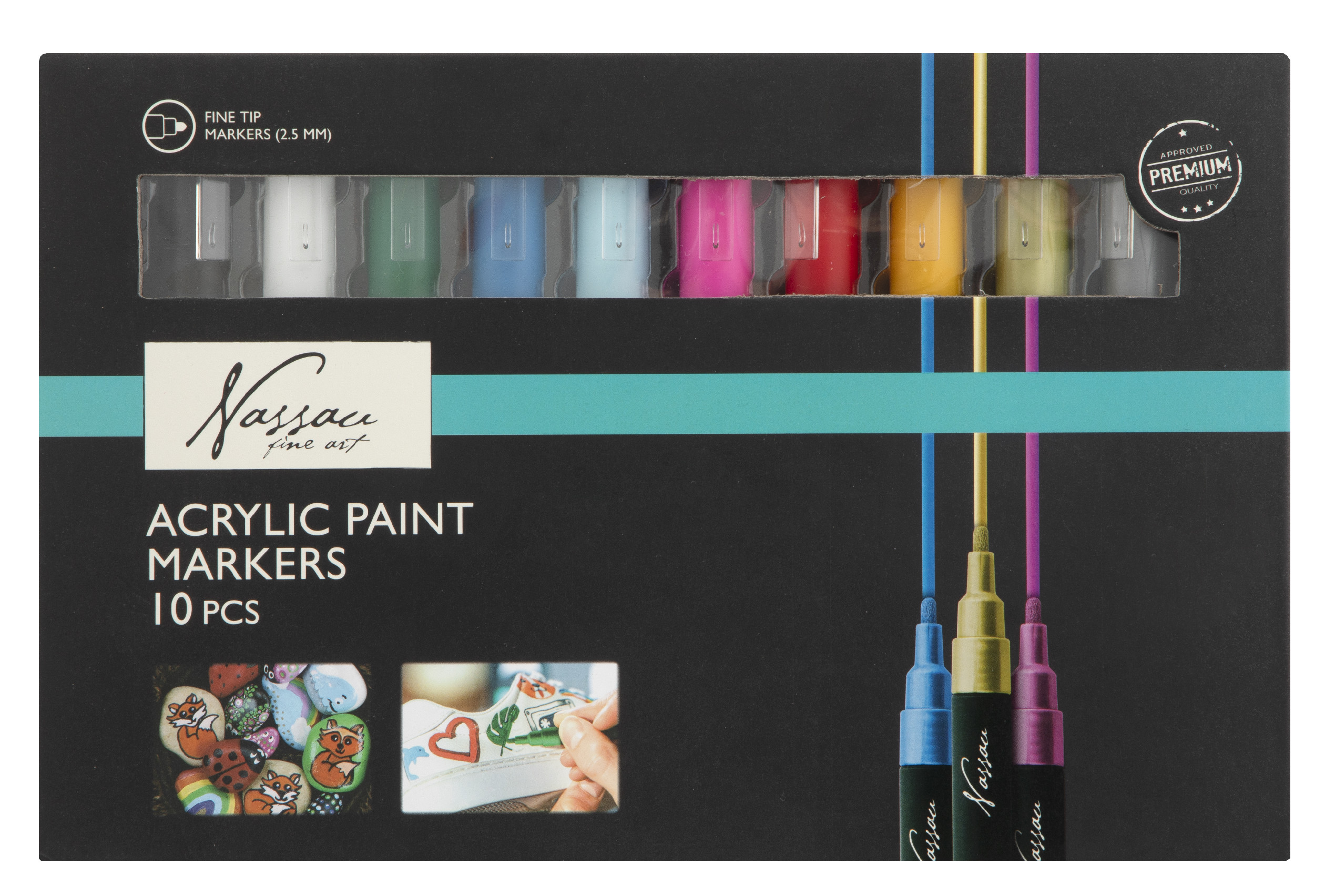 Akrylové fixy, 10 ks