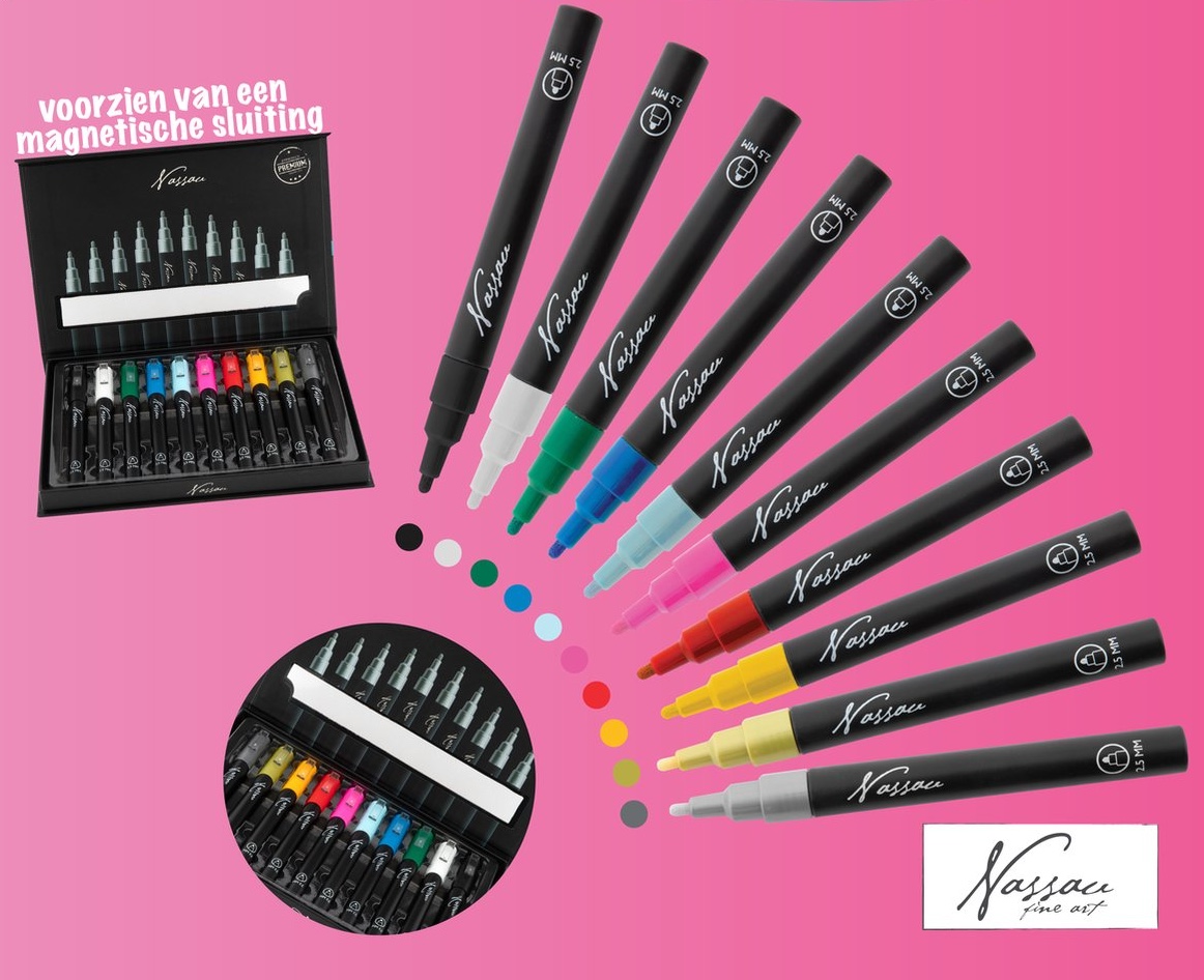 Akrylové fixy, 10 ks