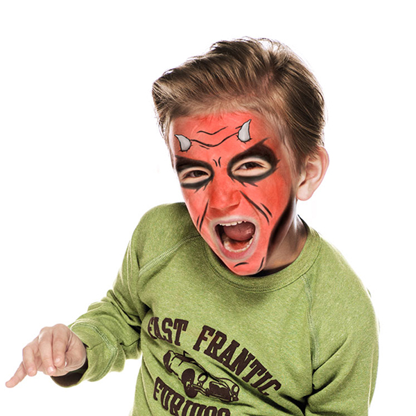 Obličejové barvy 5x2 ml, houbička a štětec - Hallowen