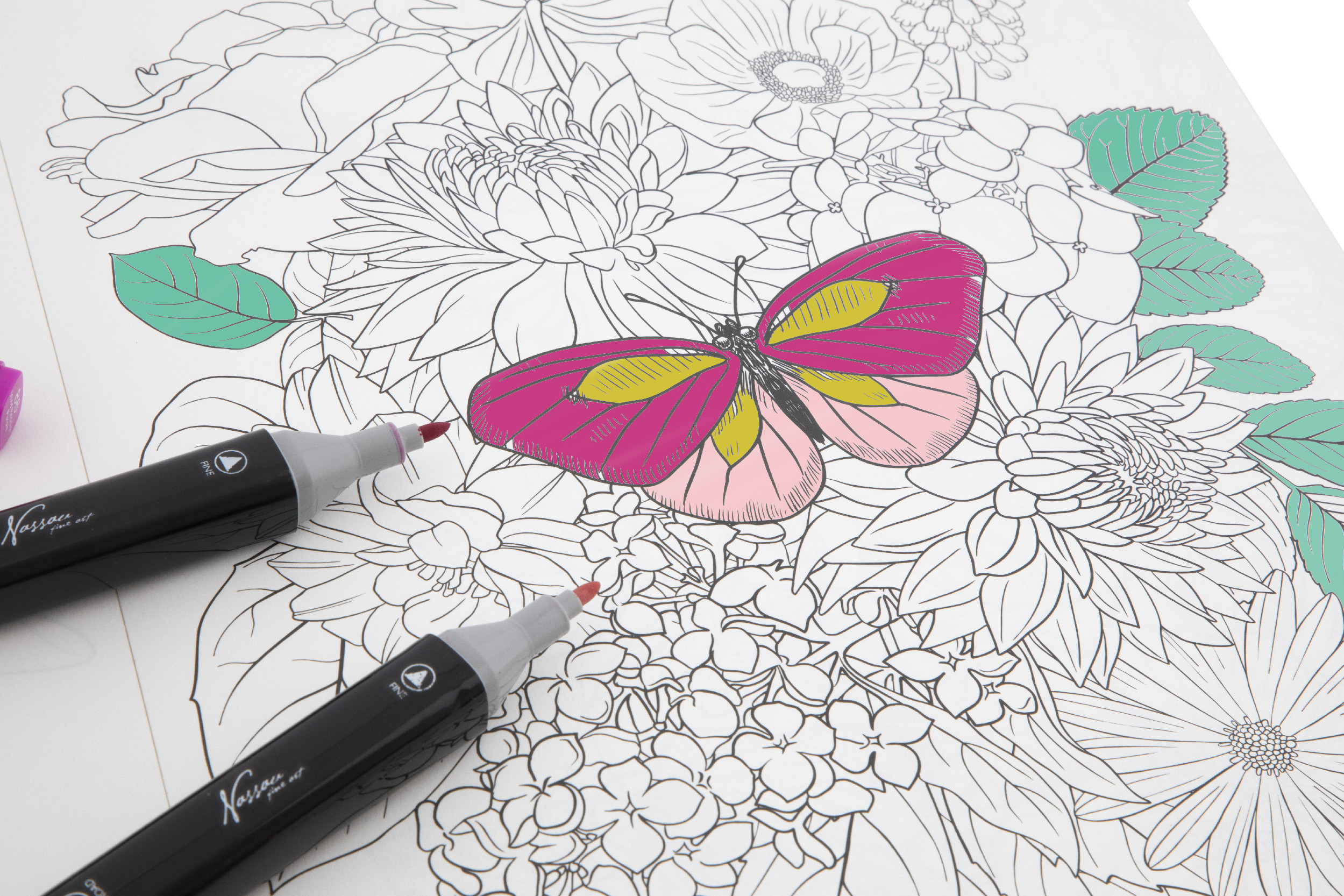 Omalovánky s motivem květin, 16 ks