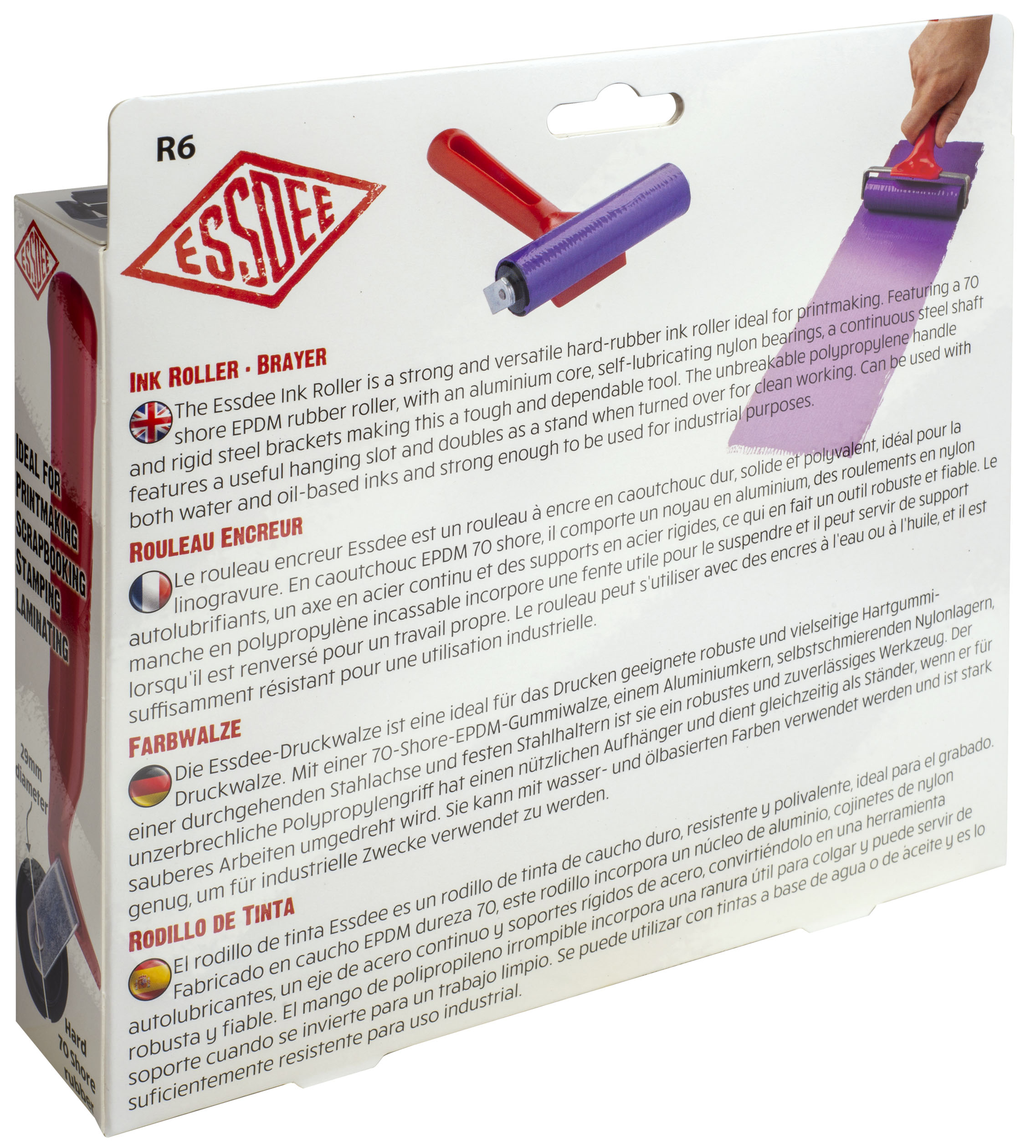 Váleček na linoryt, gumový 20 cm ESSDEE