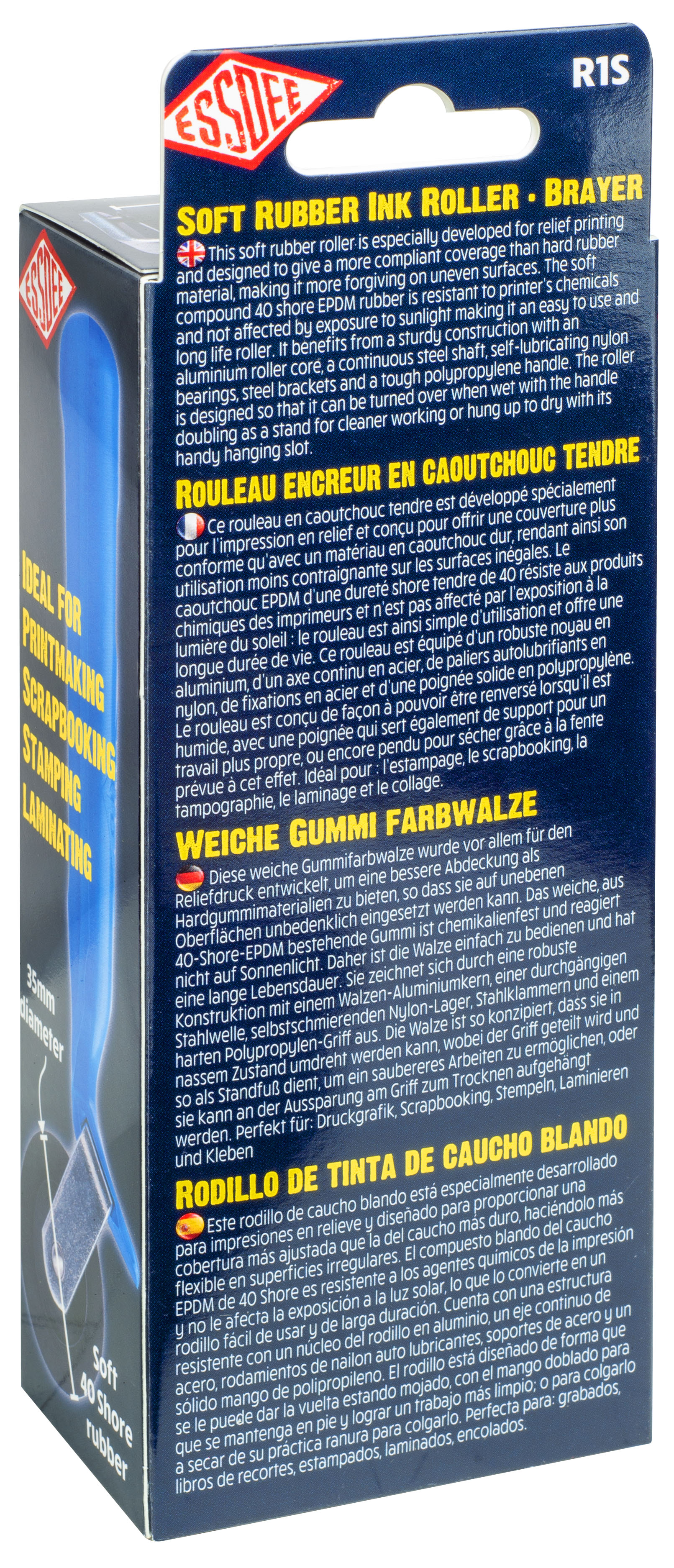 Váleček na linoryt, gumový 7,5 cm soft, ESSDEE