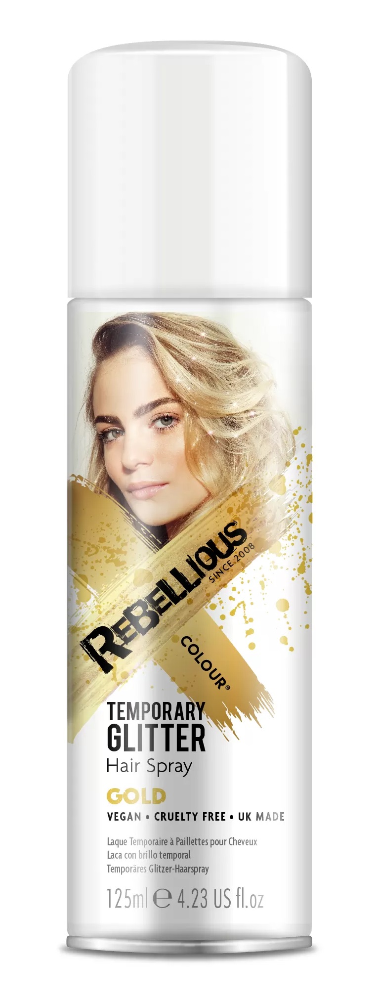 Dočasný třpytivý sprej na vlasy, 125 ml - Zlatý "Gold Digger"