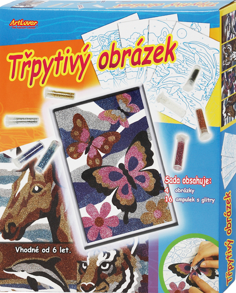Třpytivé obrázky, 4 ks v sadě