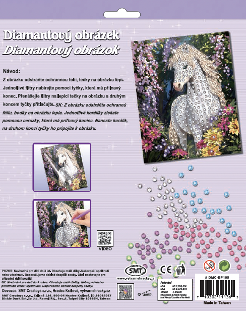 Diamantový obrázek - kůň bělouš