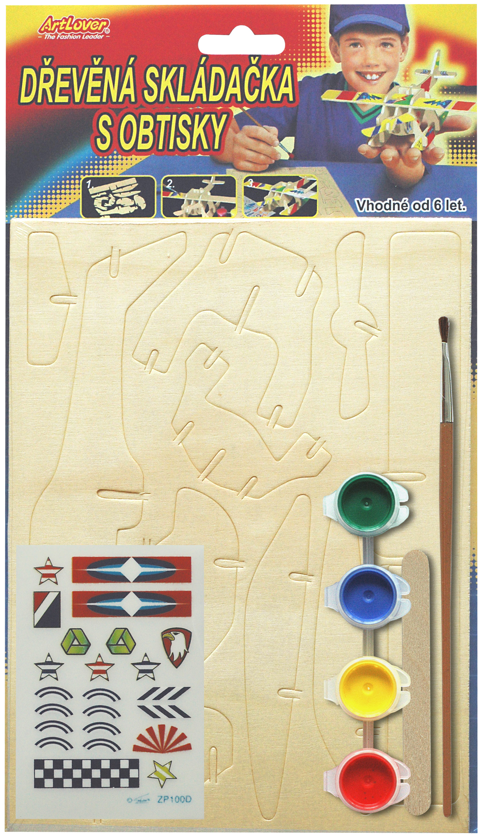 Dřevěná skládačka s obtisky - Hydroplan