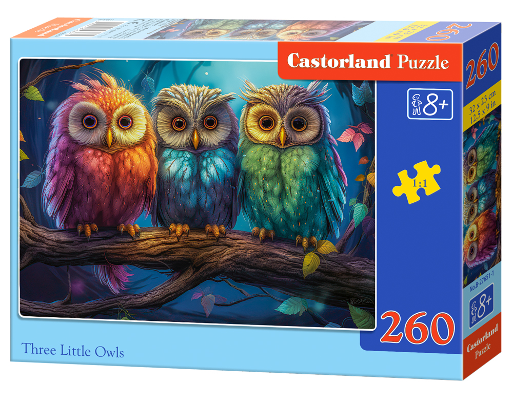Puzzle Castorland 260 dílků -Tři sovičky