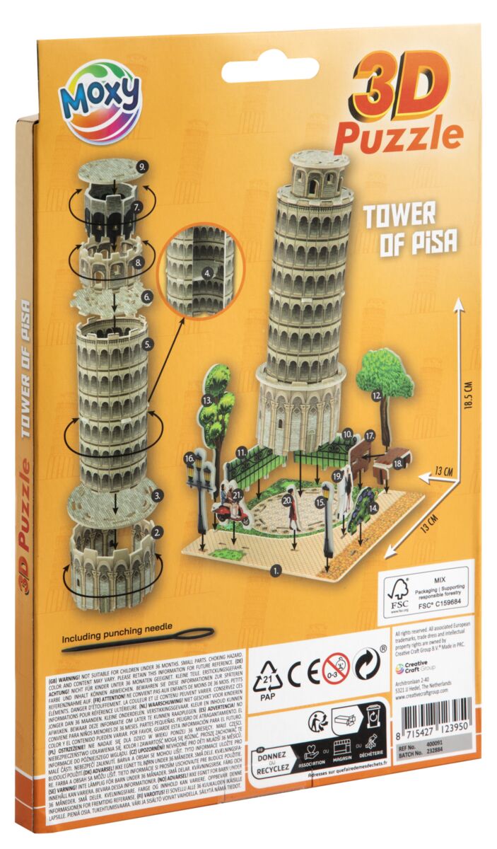 Papírové 3D puzzle - Šikmá věž v Pise