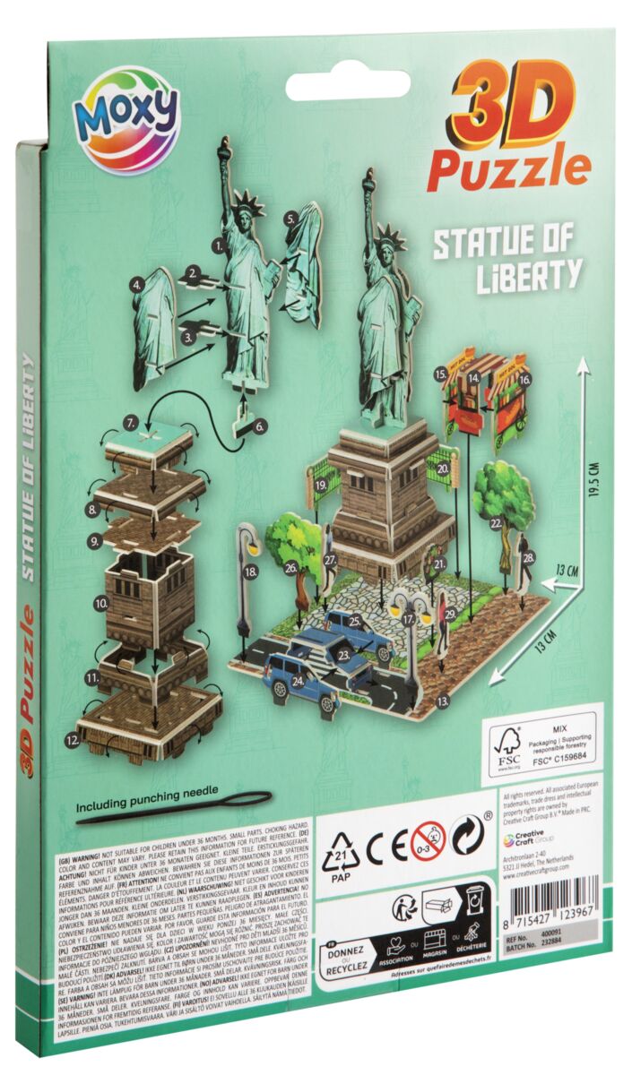 Papírové 3D puzzle - Socha Svobody