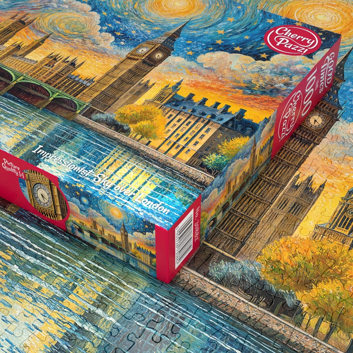 Puzzle 1000d. Cherry Pazzi, Impresionistická obloha nad Londýnem