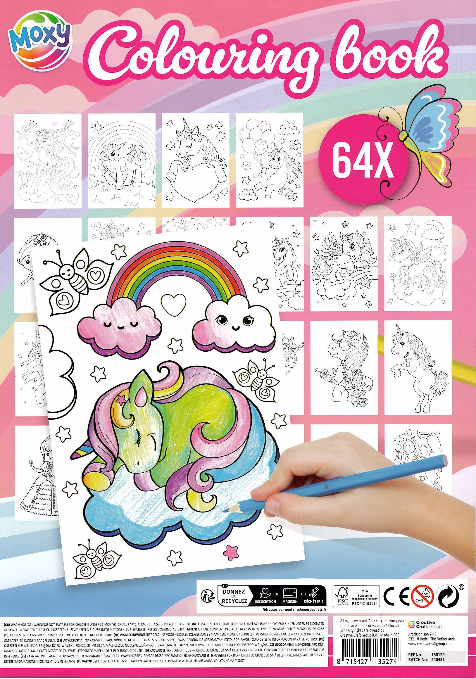 Omalovánková knížka - jednorožci, princezny