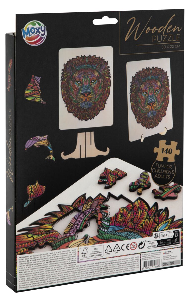 Dřevěné puzzle 140 dílků- Lev