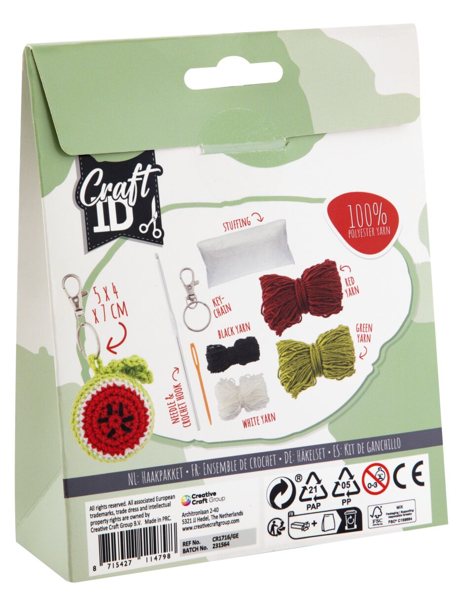 Háčkovaný přívěsek na klíče - meloun