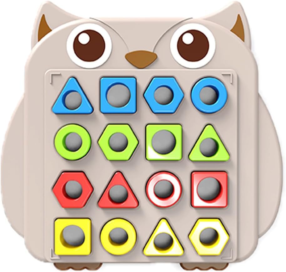 Montessori - skládačka sova, přiřazování geometrických tvarů