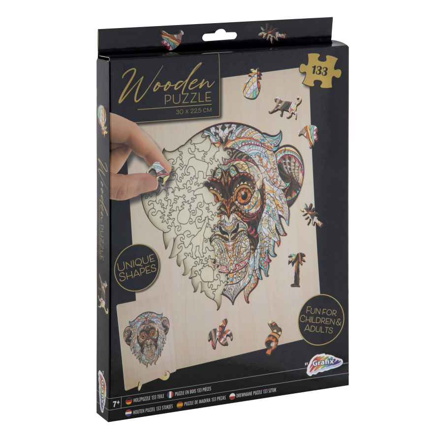 Dřevěné puzzle 133 dílků - Opice